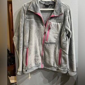 Mountain Hardwear Gray Fleece Jacket with Pink Accents